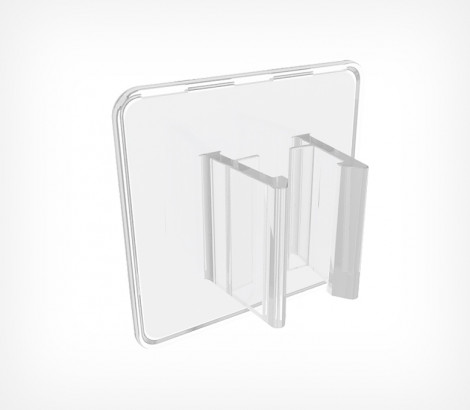 Клипса для крепления пластиковых рамок больших форматов под углом 90° к поверхности 